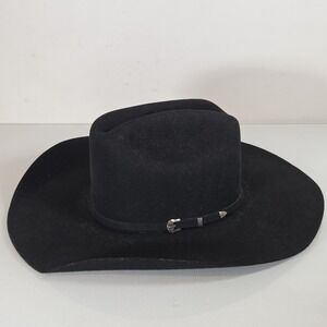 Twister Dallas 2X Felt Cowboy Hat Black Men's Size 6 3/4 - TORN INTERIOR LINER
